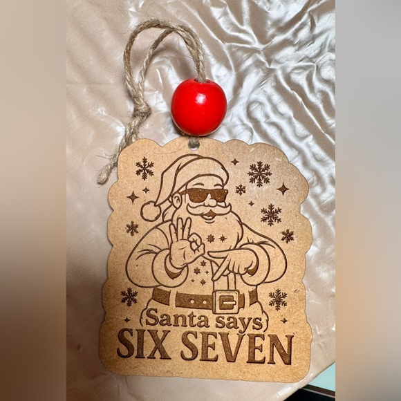 Handmade by me wood engraved “67” Santa ornament - Picture 1 of 2